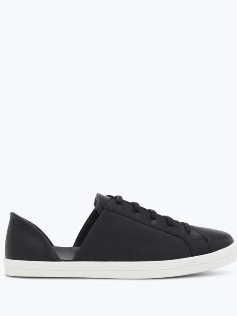 Freda Salvador Black Leather Side Cutout Low Top Sneakers Size 11